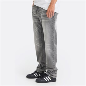Solid Heren Jeans Grijs Denim