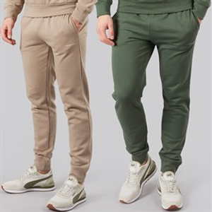 Crosshatch Herentrainerbroek Traymax Set van 2 Khaki/Stone