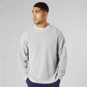 Solid Heren gebreide trui Light Grey Melange