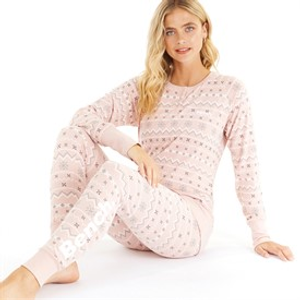 Bench Loungewear-set Dames Soffi Roze met Fairisle-motief