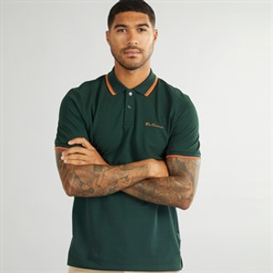 Ben Sherman Heren Twin Tipped Polo Shirt Dark Green