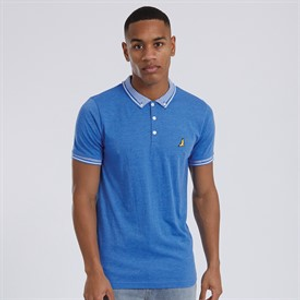Brave Soul Heren Story Polo Shirt Sky Blue Marl