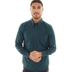 Ben Sherman Heren Gingham Overhemden met lange mouwen Groen
