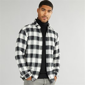 JACK & JONES Heren Joshua Fall Buffalo Lange Mouw Geruit Overhemd Cloud Dancer