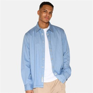 Minimum Heren Randy Lange Mouwen Shirt 2340 Blue Ashes