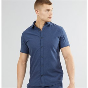 PRODUKT Heren Miles Korte Mouw Shirt Night Sky