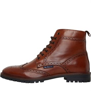 Ben Sherman Bottines en cuir à Lacets Duke homme, couleur Tan
