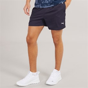 Puma Heren Essentials Klein Logo 5 Inch Geweven Shorts Nieuw Marineblauw