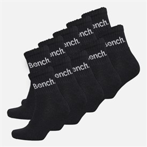 Bench Heren Kanter Tien Pak Gedempte Quarter Crew Sokken Zwart