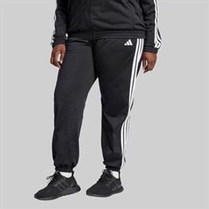 adidas Dames Grote Maat Tricot 3 Strepen Trainingsbroek Zwart/Wit