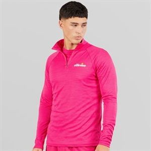Ellesse Heren Brandon 1/4 Rits Hardloopshirt Hot Pink