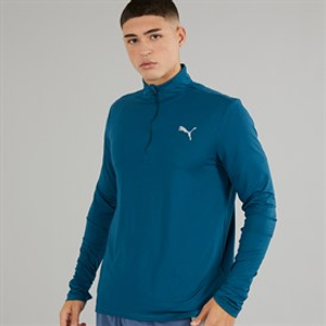 Puma Heren Run Favorite 1/4 Zip Hardloop Top Ocean Tropic