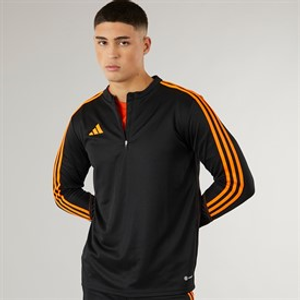 adidas Heren Tiro 23 Club 1/4 Rits Trainingsshirt Zwart/Signaal Oranje