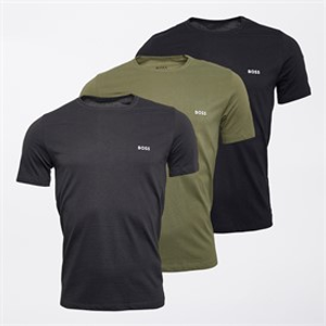 BOSS Heren Drie Pack T-shirts Grijs/Khaki/Zwart