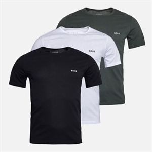 BOSS Heren Drie Pack T-shirts Wit/Light Grey/Charcoal