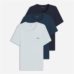 BOSS Heren Drie Pack T-shirts Blauw/Blauw/Blauw