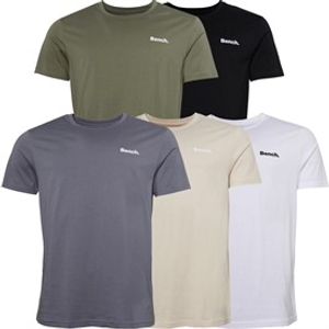 Bench Herren Envoy Fünf-Pack T-Shirts Schwarz/Hell Khaki/Weiß/Stein/Stahlgrau