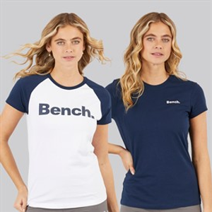 Bench Damen Nerissa T-Shirts Zweierpack Weiß/Marineblau