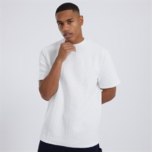 Brave Soul T-shirt Miska Heren Oversized Pasvorm Crème