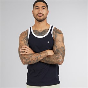 French Connection Heren Ringer Vest Marine/Wit