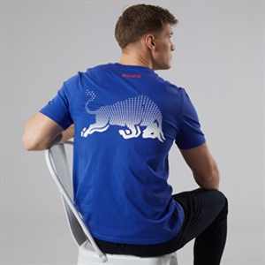 HUGO Heren Vcarb T-shirt Blauw