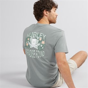 Hurley Heren Paradise Found Grafisch T-Shirt Grijs / Blauw