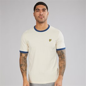 Lyle And Scott Vintage Heren Ringer T-shirt X945 Drop Cloth/Sargasso Sea X945 Drop Cloth/ Sargasso Sea