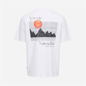 ONLY & SONS Heren Tristan Relaxed T-shirt met korte mouwen Bright White/Yosemite