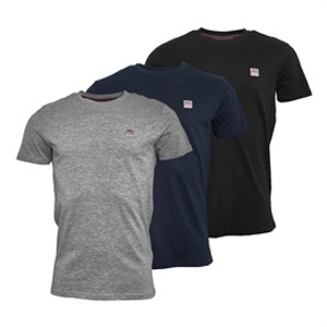 Vinson Herenshirt Massimo Drie-Pack Tap Shoe/Grijs Mel/Donker Sap