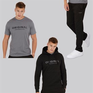 Crosshatch Heren Chemberry Hoodie T-shirt En Joggingbroek Set Met Open Zoom Zwart/Antraciet