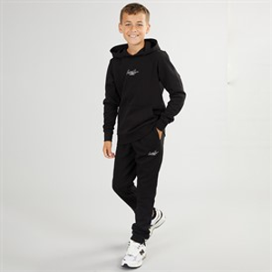 JACK & JONES Jongens Cover Script Hoodie En Joggingbroek Trainingspak Zwart