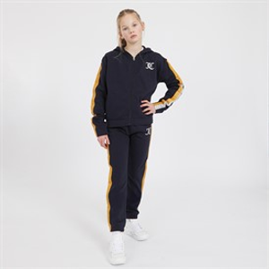 Juicy Couture Meisjes Glitzervoetbal Streep Rits Trainingspak Set Nachtlucht