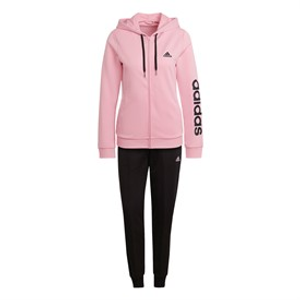 adidas Dames Essentiële Logo French Terry Trainingspak Light Pink/Zwart
