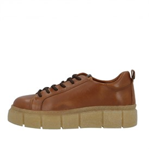 Ca'Shott Dames Casflora Lange Kant Schoenen Leer Cognac