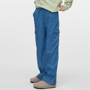 Vero Moda Meisjes Demi Cargo Broek Medium Blue Denim