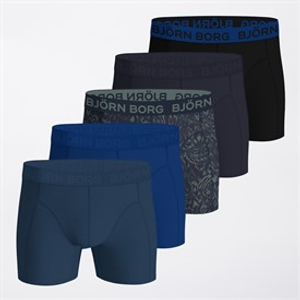 BJORN BORG Heren Vijf Pack Katoen Stretch Boxers Multipack 2