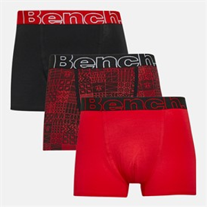 Bench Heren Earl Drie Pack Boxers Zwart AOP / Rood / Zwart
