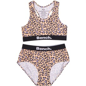 Bench Meisjes Crop Top en Slip Set Perzik/Camo