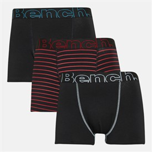 Bench Heren Akiro Set van 3 Boxers Garen Geverfd Strepen / Zwart / Zwart