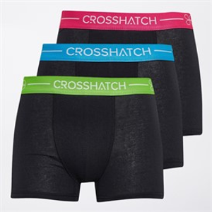 Crosshatch Heren Astral Drie Pack Boxer Shorts Zwart