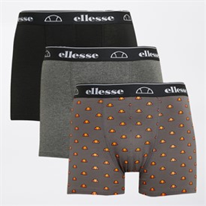 Ellesse Herren 3er-Pack Boxershorts Schwarz / Anthrazit / Rot