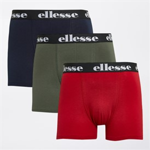 Ellesse Heren Drie Pak Boxer Trunks Marineblauw / Rood / Khaki