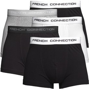 French Connection Heren Vijf Pack Boxer Trunks Zwart