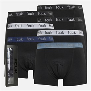 French Connection Heren Set van 7 FCUK Boxers FCUK 55 Zwart/Zwart/Zwart/Zwart/Zwart/Zwart/Zwart