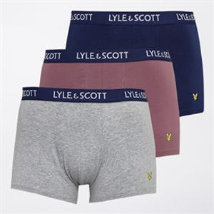 Lyle And Scott Vintage Heren Barclay Drie Pak Broekjes Flint/Grijs Melange/Peacoat