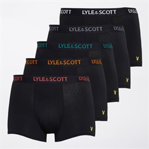 Lyle And Scott Vintage Heren Miller Vijf Pack Trunks Zwart/Multi