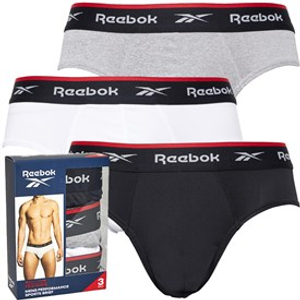 Reebok Herren Wiggins Performance Drei-Pack Unterhosen Schwarz/Grau meliert/Weiß