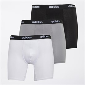 adidas Heren katoen stretch drie pak boxer briefs Zwart/Wit/Grijs