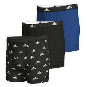 adidas Heren Active Flex Katoen Drie Pak Boxers Zwart / Blauw