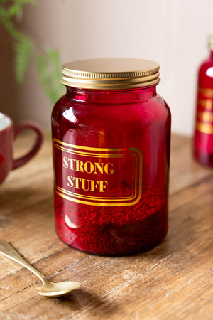 Strong Stuff Hot Pink Glass Storage Jar